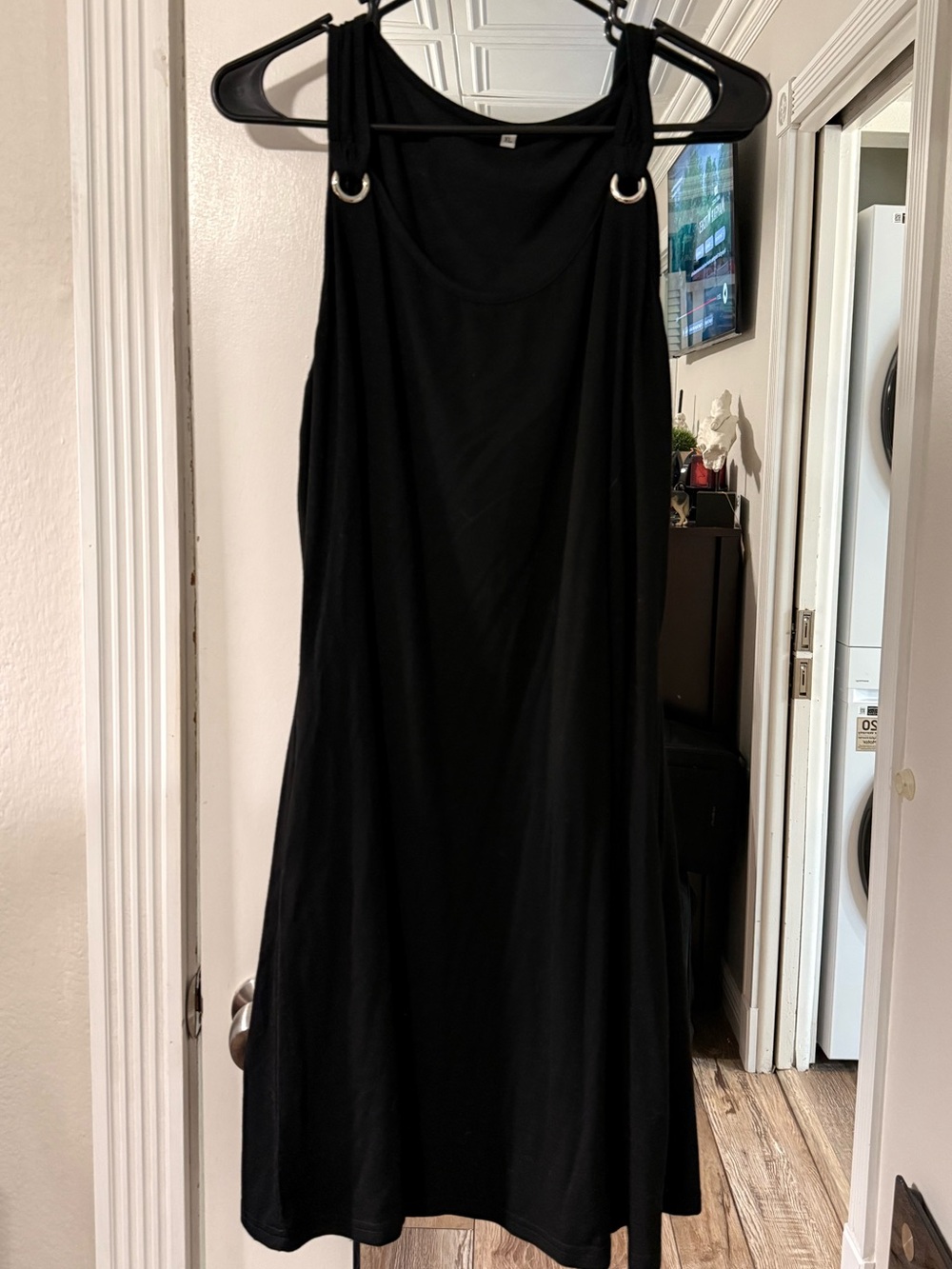 Sleeveless Black Ring-Accent Women's Dress